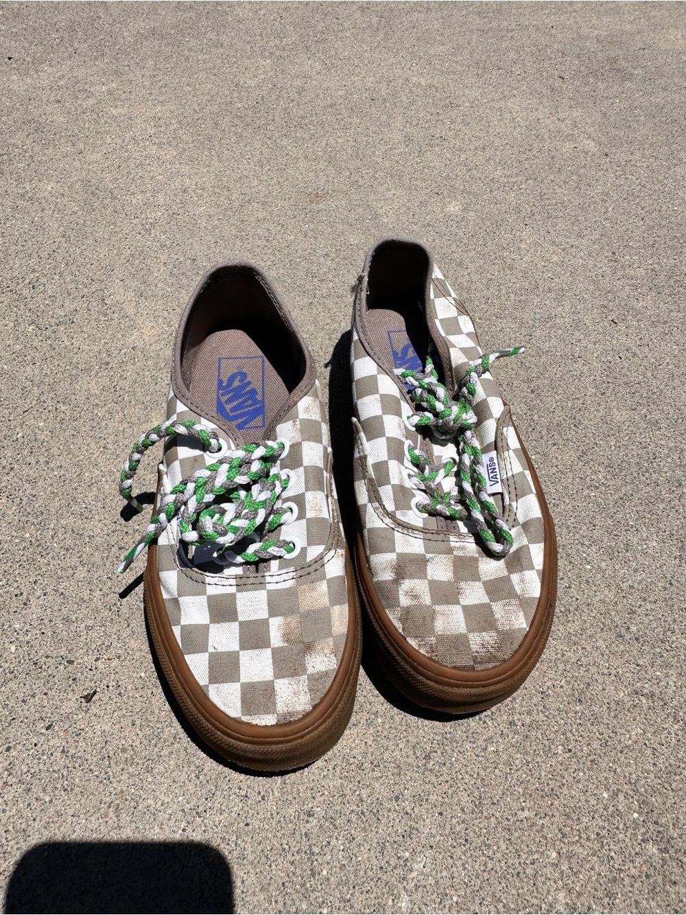 Vans Men's Checkerboard Low-Top Sneakers in Brown/White